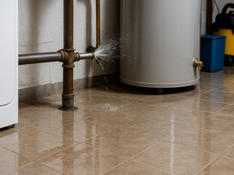 Bursting Pipe In Utility Room