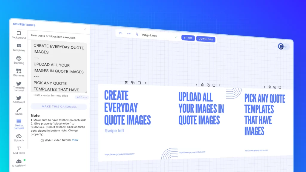 turn your text posts into carousels