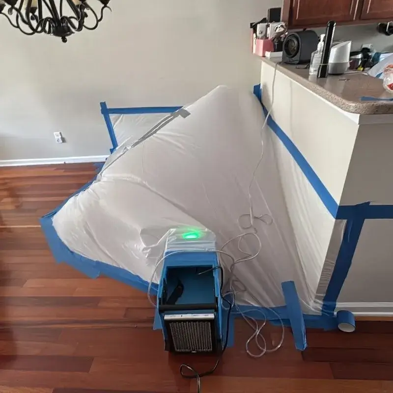Negative Air Containment Barrier In Living Room